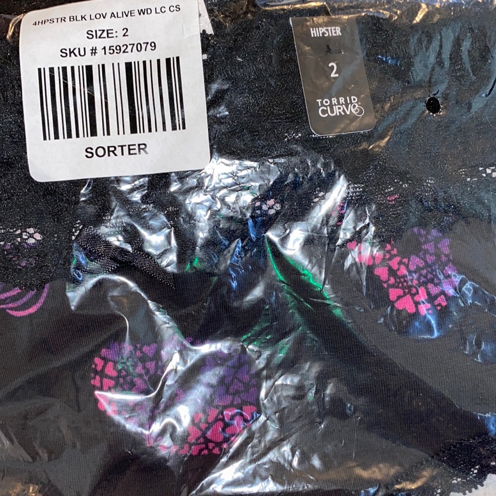 NWT TORRID Hipster Panty - Cotton Skull & Heart Black - Picture 5 of 10